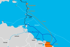 Orange signs a partnership agreement to extend Digicel’s deep blue One submarine cable with a leg to French Guiana.