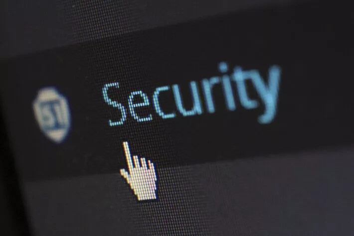 icon that says "security" on a screen, cursor is hovering over the icon