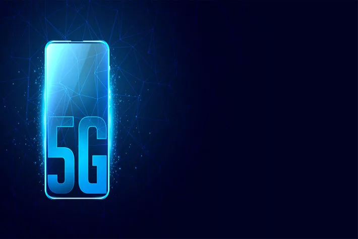 5G mobile technology fast speed concept background