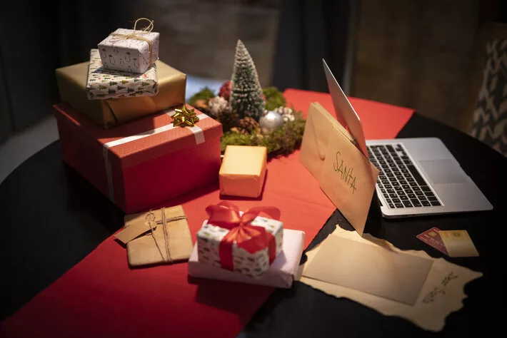 christmas gifts presents table