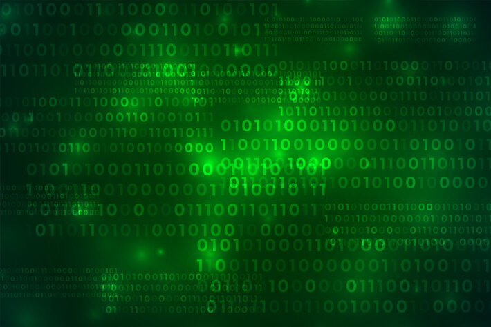 green binary code technology digital background design
